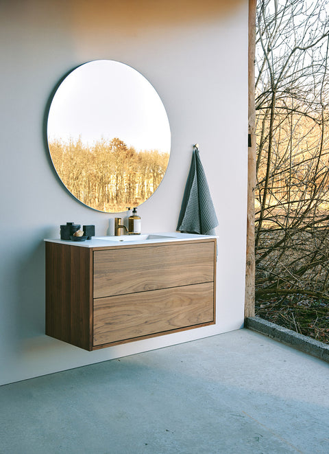 Badeværelsesmøbel | Valnød | Halvt fordækt | 100 cm.